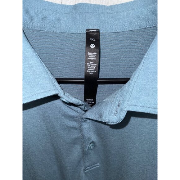 Lululemon Mens size XXL Blue Evolution Short-Sleeve Polo Shirt Blue - Picture 3 of 7